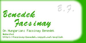 benedek facsinay business card